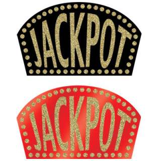 Casino Party Glittered Jackpot Sign Cutout Decoration  