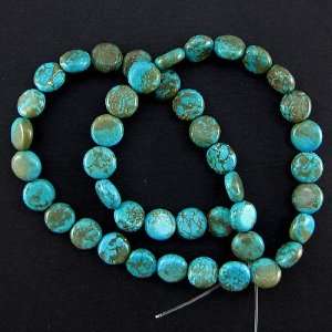  10mm blue turquoise coin disc beads 16 strand