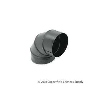  Chimney 73635 6 in. 24 ga Snap Lock Black Stovepipe 90 Deg 