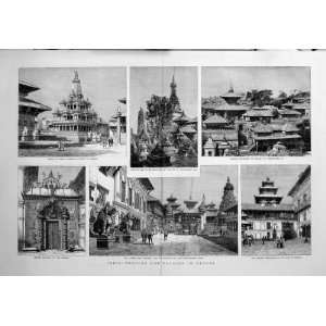   1880 India Temple Palace Chaitya Durbar Radha Krishna