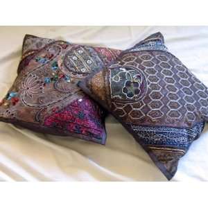   CHOCOLATE SQUARE ACCENT BED THROW PILLOW CASES SHAMS