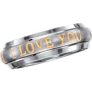 Titanium Spinner I LUV U, Unisex Band   Size 6   10  