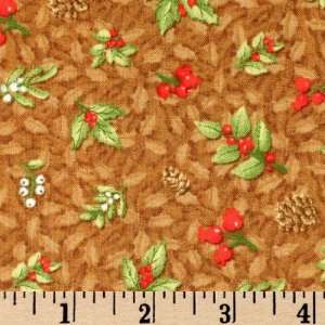  44 Wide All Spruced Up Berry Clusters Cocoa Fabric By 