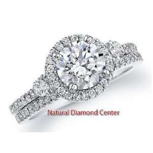   EGL Certified Diamond matching Bridal 14k Ring Set Center 2.00 carat