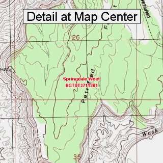  USGS Topographic Quadrangle Map   Springdale West, Utah 