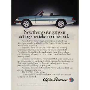  1983 Alfa Romeo Blue SPIDER Veloce Convertible Price Ad 