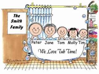 Personalized Cartoon Mug   Family Children Tub Time  