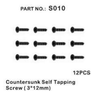 Countersunk Self Tapping Screw 3*12mm 