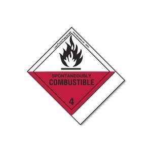  Spontaneously Combustible Label, Blank, Paper, Standard 