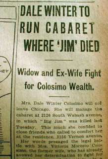 BEST 3 1920 Chicago newspapers JIM COLOSIMO DEAD Al Capone kills Mafia 
