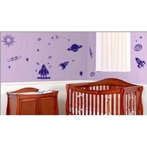  Space Rockets And Planets Set Sticker Wall Decal Kid Boy 