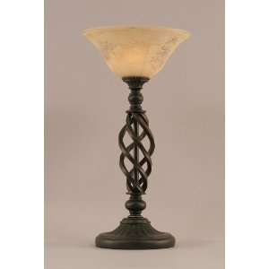  Table Lamp w Italian Marble Glass in Dark Granite Finish 