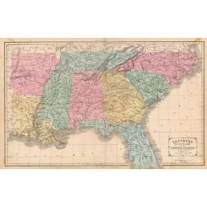  Cornell 1864 Antique Map of the Southern States