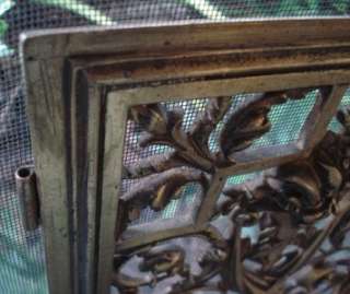ANTIQUE Ornate CAST BRONZE Brass Bank Garden DOOR Two PANELS Torch 
