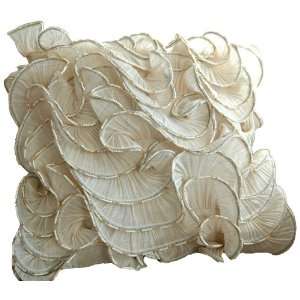  db Sources Ivory Ruffles 24 By 24 Inch Decorative Pillow 