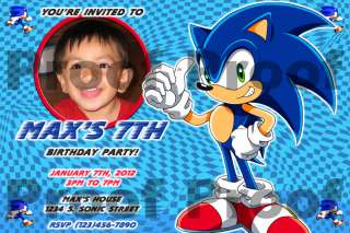 Sonic The Hedgehog Birthday Invitation  