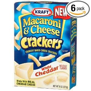 Kraft Macaroni & Cheese Crackers, White Cheddar, 8 Ounce Boxes (Pack 