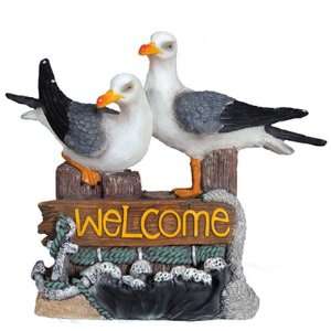  Seagulls on Pilings Welcome Sign