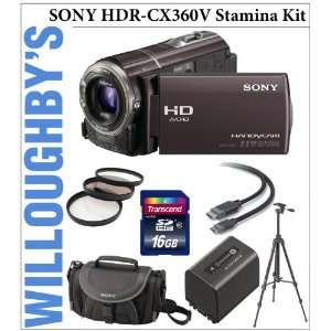  Sony HDR CX360V Camcorder Stamina Value Kit includes Original Sony 