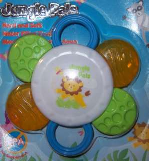 NEW JUNGLE PALS HARD & SOFT WATER TEETHER, Lion, Zebra, Hippo, Baby 
