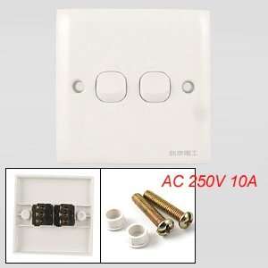   AC 250V SPDT On/On 2 Gang Plate Wall Switch