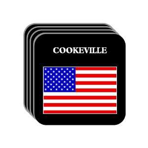 US Flag   Cookeville, Tennessee (TN) Set of 4 Mini Mousepad Coasters
