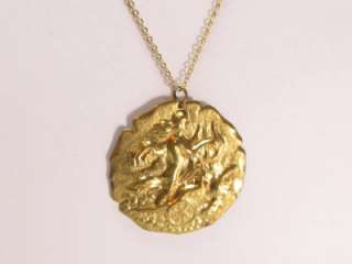 Gold Plated Pendant Necklace Harp Chariot Chain 16  