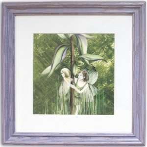  Peeking Fairies (weathered lilac) Framed Print