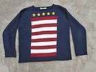 JOSEPHINE CHAUS FLAG SWEATER MADE IN HONG KONG SIZE PETITE SMALL