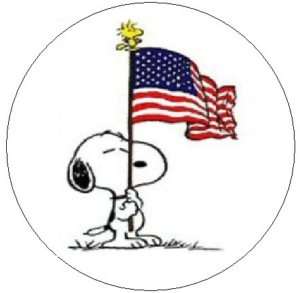 SNOOPY w/USA FLAG~ 1 Sticker / Seal Labels  