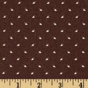  44 Wide IQSC Signature Quilt Ditzy Leaves Brown/Ivory 