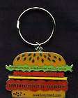 hamburger cheeseburger metal auto key ring key chain 
