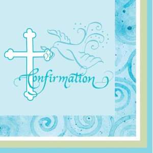  Blue Faithful Dove Luncheon Napkins   Confirmation Health 