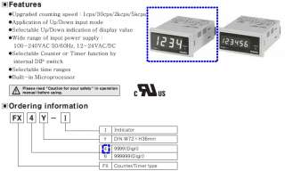 Digital Timer+Counter FX4Y I 4digit Time range selectable Up/Down 