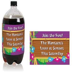  Luau Sign Personalized Soda Bottle Labels   Qty 12 Health 