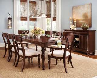 Cherry Wood Dining Room Furniture Table 6 Chairs Set  