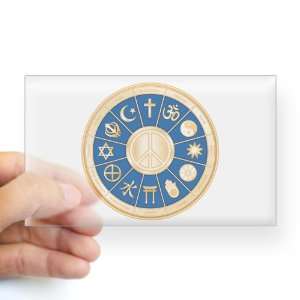  Sticker Clear (Rectangle) Internationl Peace Symbol 