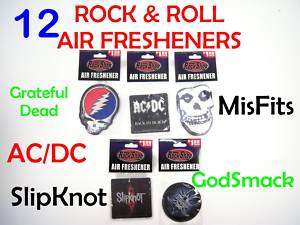 12 AIR FRESHENERS SlipKnot, AC/DC, MisFits, GodSmack  