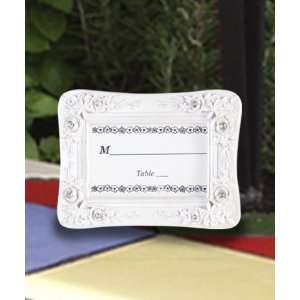  Wedding Place Card Holders   White With Rhinestones 