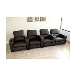   Home Theater Seating   4 Piece Set in Brown   HT638 4SEAT BRN Home