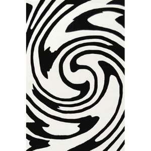  Modern Living AT059 Jazzy White / Black Contemporary Rug 