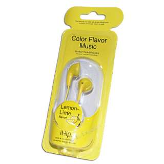 iHip Flavor Earbud Headphones Sleek Lightweight Headphone Lemon Yellow 
