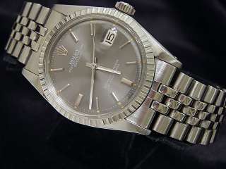 MENS SS STAINLESS STEEL ROLEX DATEJUST DATE WATCH SLATE  