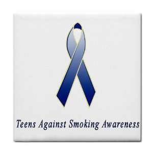  Teens Against Smoking Awareness Ribbon Tile Trivet 