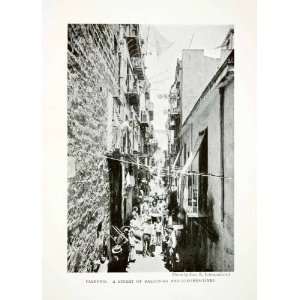  1904 Print Balcony Clothes Line Palermo Italy Architecture City 