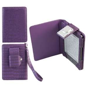  PURPLE LEATHER Executive BOOK Wallet Case Cover Shield Slot 