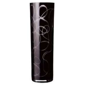  Orrefors Slowfox Black Slowfox Cylinder Vase Black 15 3/4 