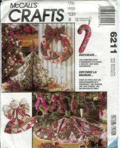 McCalls Christmas Holiday Decoration Sewing Pattern Ornaments Wreaths 