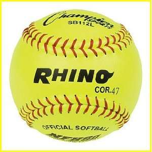  Rhino 12In Nfhs Approved Leather Softball With Cork Core 