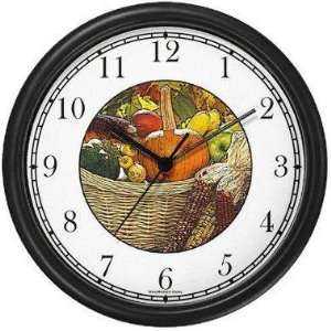  Pumpkin, Fruit, Squash, Corn in Basket (JP6) Wall Clock by 
